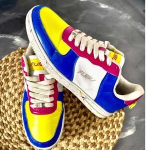 FUBU Y2K Colorblock Sneakers Athletic Shoes Retro Style Yellow Blue Pink